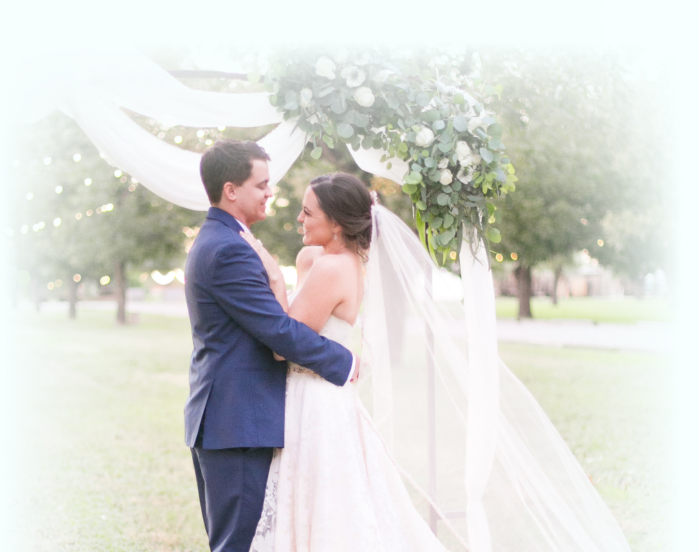 A happy bride and groom.